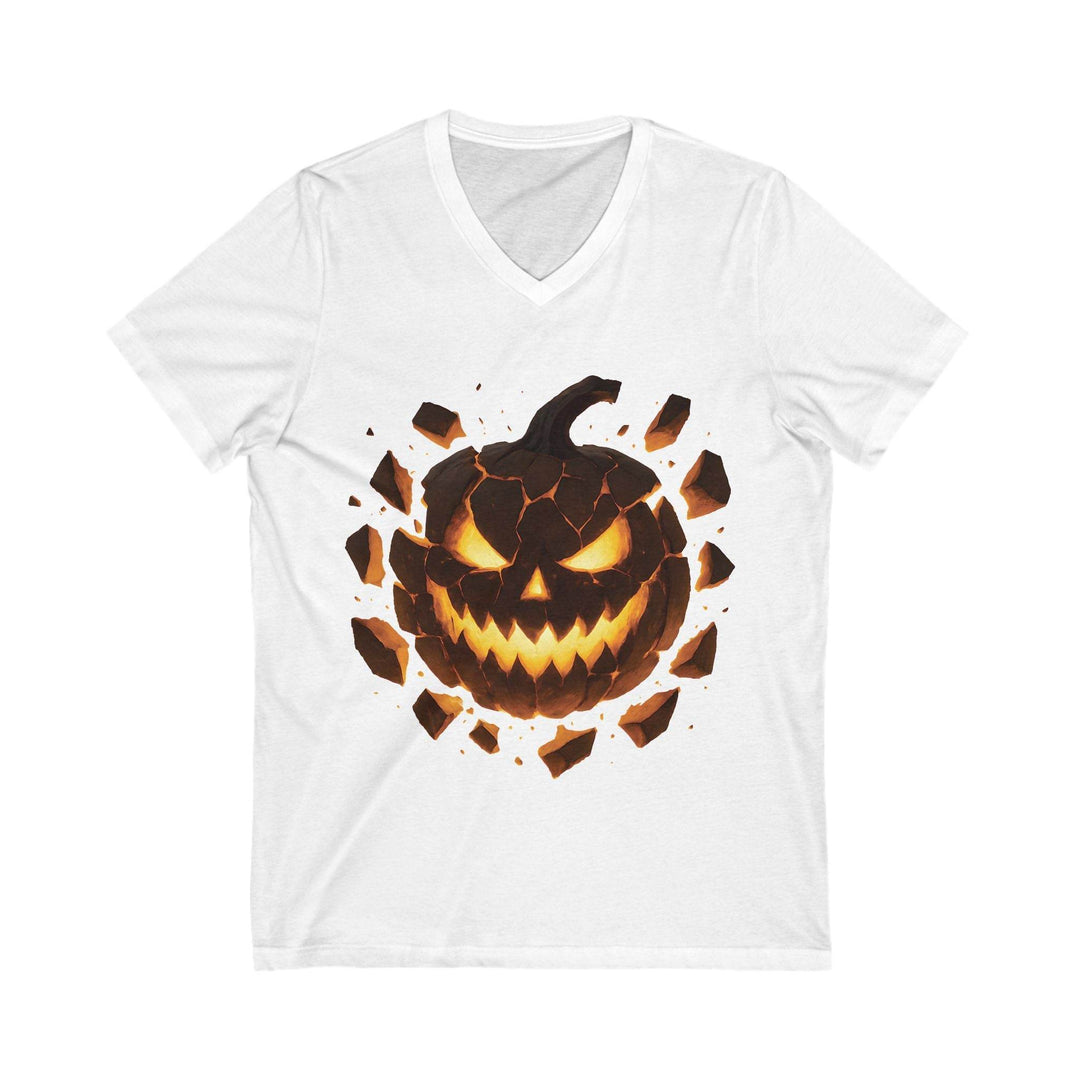Spooky V-Neck T-Shirt for Women - Halloween Pumpkin - Gutsy Garb
