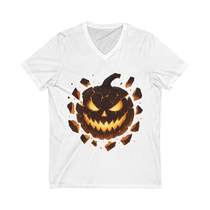 Spooky V-Neck T-Shirt for Women - Halloween Pumpkin - Gutsy Garb