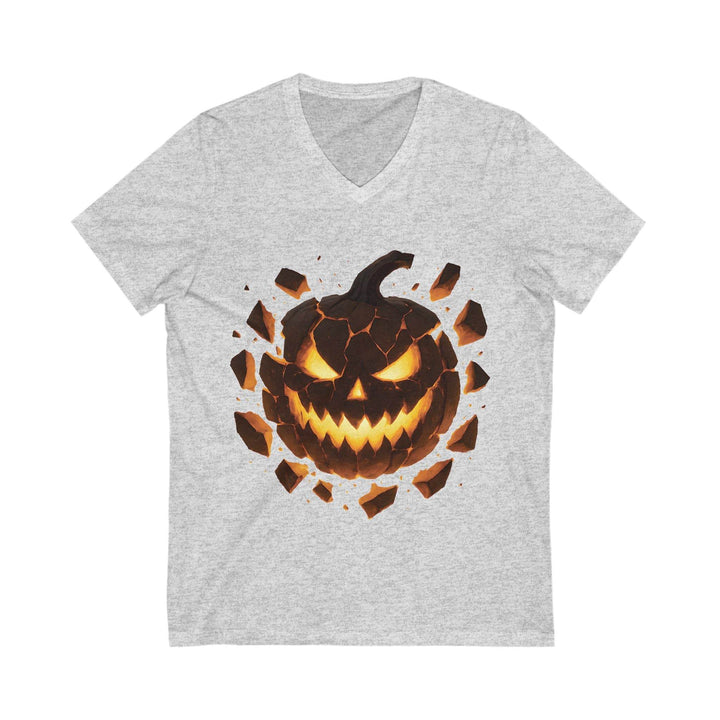 Spooky V-Neck T-Shirt for Women - Halloween Pumpkin - Gutsy Garb