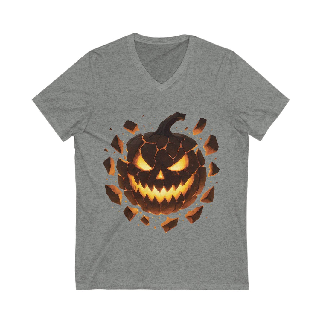 Spooky V-Neck T-Shirt for Women - Halloween Pumpkin - Gutsy Garb