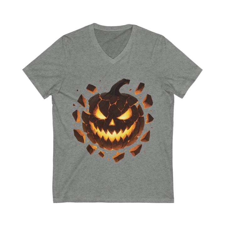 Spooky V-Neck T-Shirt for Women - Halloween Pumpkin - Gutsy Garb