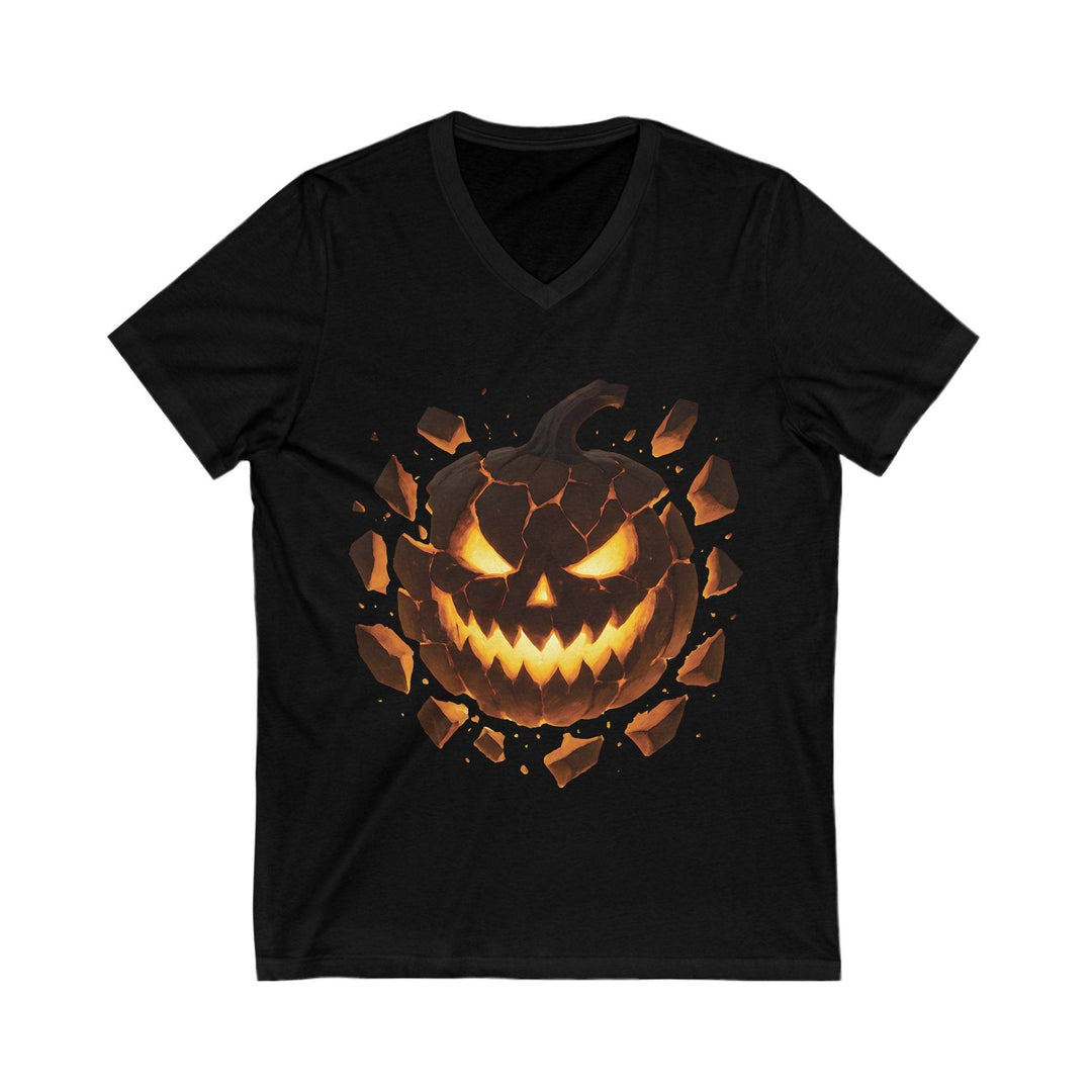 Spooky V-Neck T-Shirt for Women - Halloween Pumpkin - Gutsy Garb