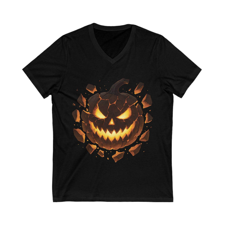 Spooky V-Neck T-Shirt for Women - Halloween Pumpkin - Gutsy Garb