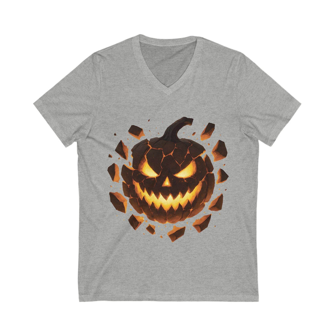 Spooky V-Neck T-Shirt for Women - Halloween Pumpkin - Gutsy Garb