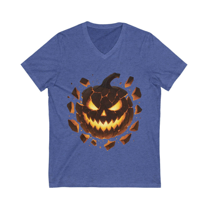 Spooky V-Neck T-Shirt for Women - Halloween Pumpkin - Gutsy Garb