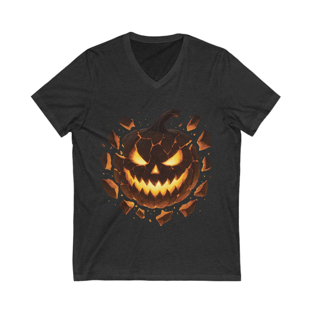 Spooky V-Neck T-Shirt for Women - Halloween Pumpkin - Gutsy Garb
