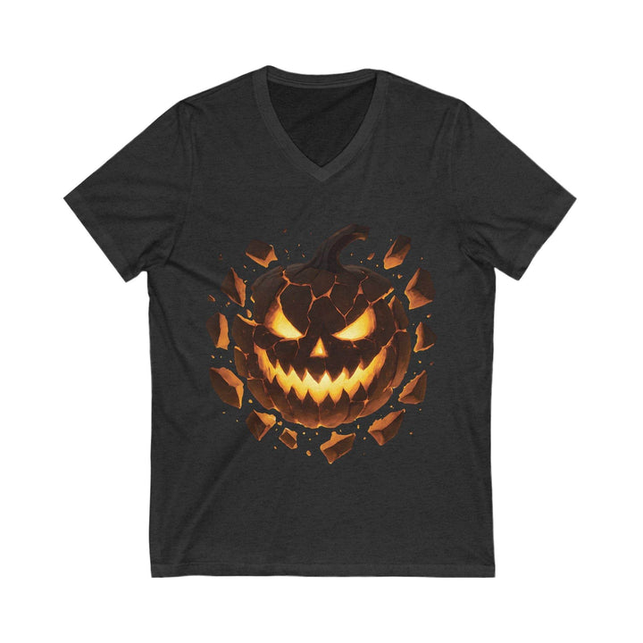 Spooky V-Neck T-Shirt for Women - Halloween Pumpkin - Gutsy Garb