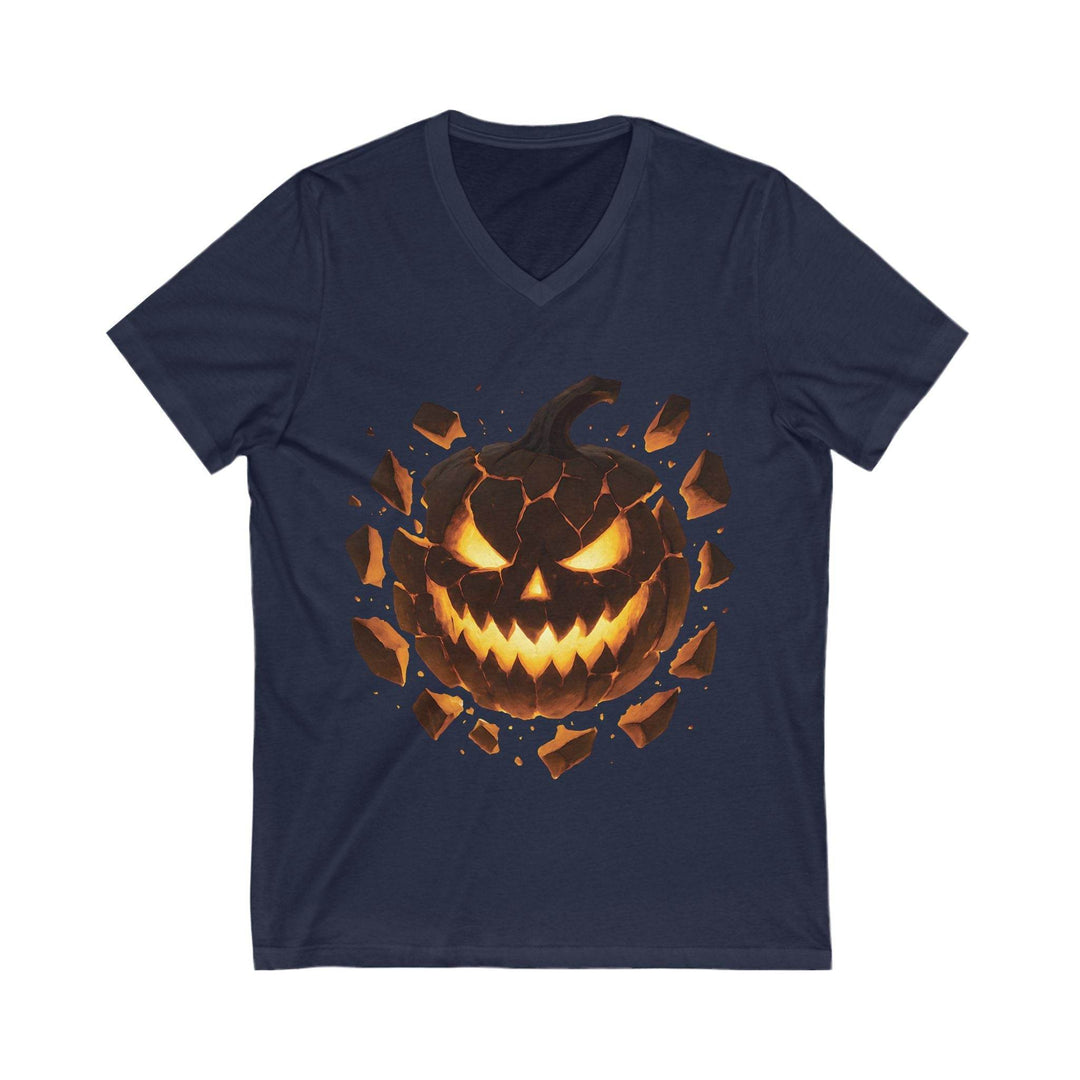 Spooky V-Neck T-Shirt for Women - Halloween Pumpkin - Gutsy Garb