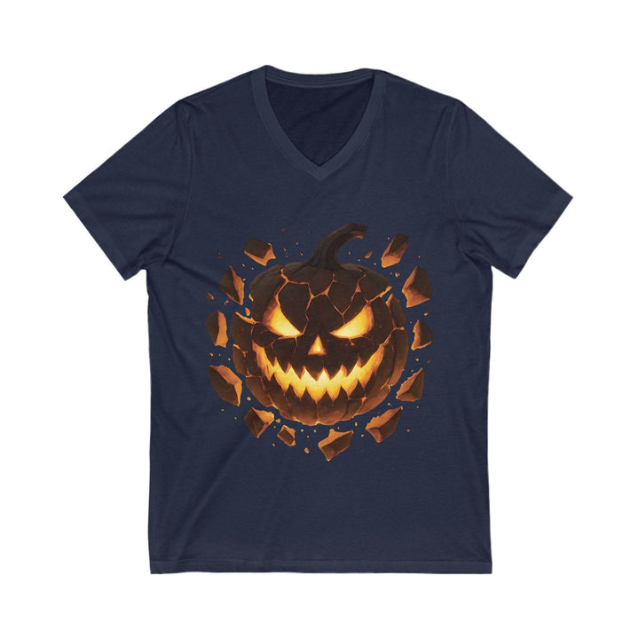 Spooky V-Neck T-Shirt for Women - Halloween Pumpkin - Gutsy Garb