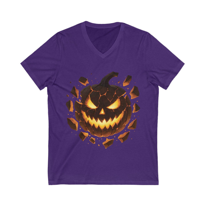 Spooky V-Neck T-Shirt for Women - Halloween Pumpkin - Gutsy Garb