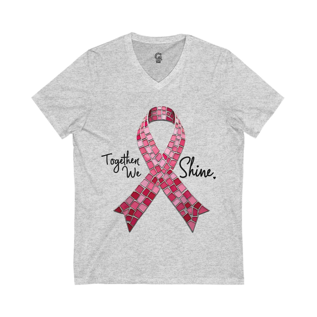 V-Neck Tee with Unique Breast Cancer Awareness Clothing - Gutsy Garb