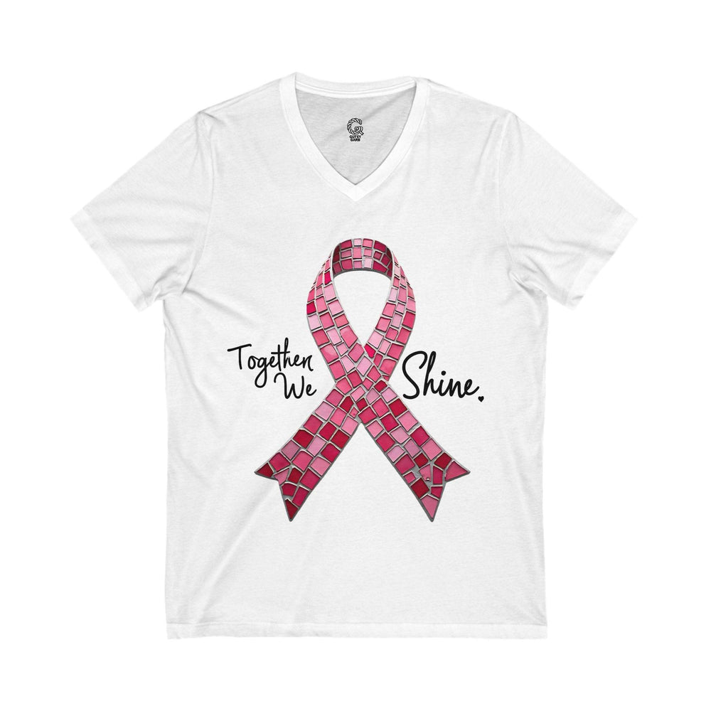V-Neck Tee with Unique Breast Cancer Awareness Clothing - Gutsy Garb
