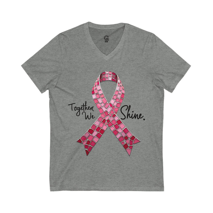 V-Neck Tee with Unique Breast Cancer Awareness Clothing - Gutsy Garb