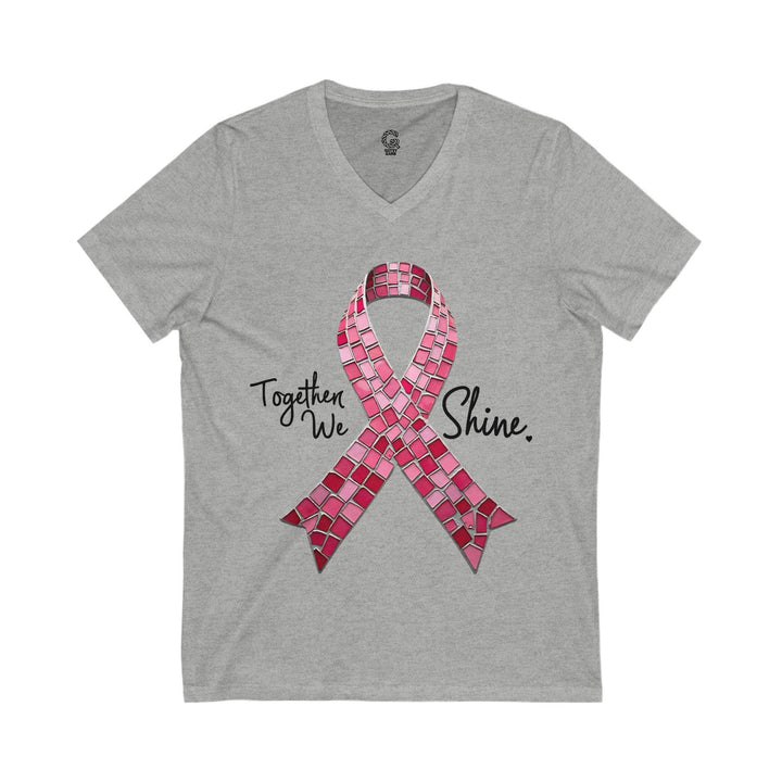 V-Neck Tee with Unique Breast Cancer Awareness Clothing - Gutsy Garb