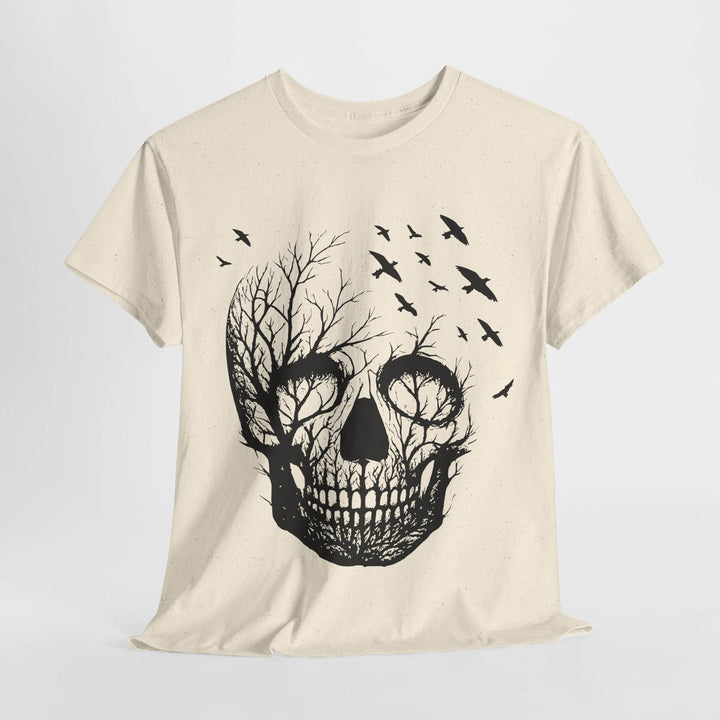 Skull and Birds Graphic Tee - Bold Streetwear - Gutsy Garb