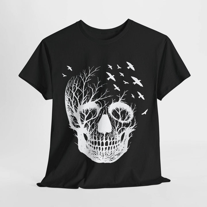 Skull and Birds Graphic Tee - Bold Streetwear - Gutsy Garb
