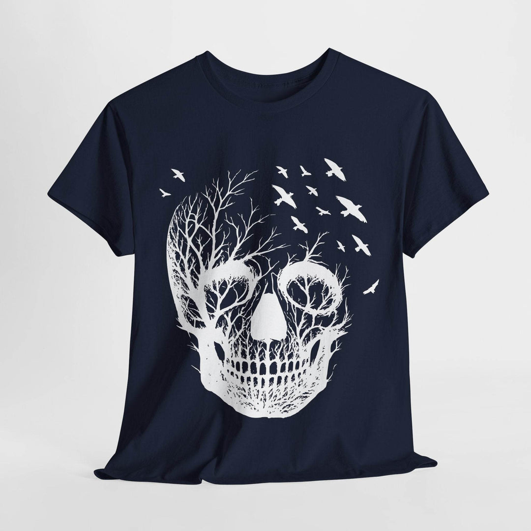 Skull and Birds Graphic Tee - Bold Streetwear - Gutsy Garb