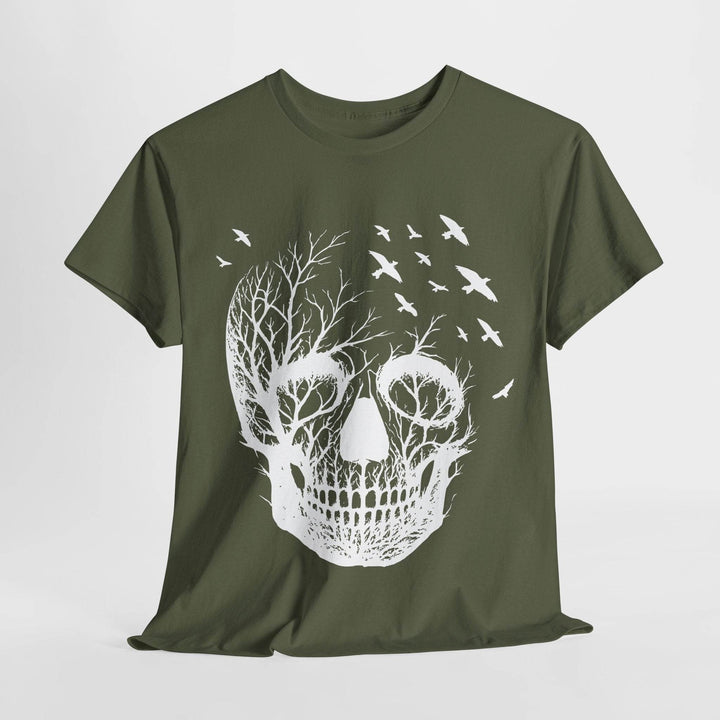 Skull and Birds Graphic Tee - Bold Streetwear - Gutsy Garb