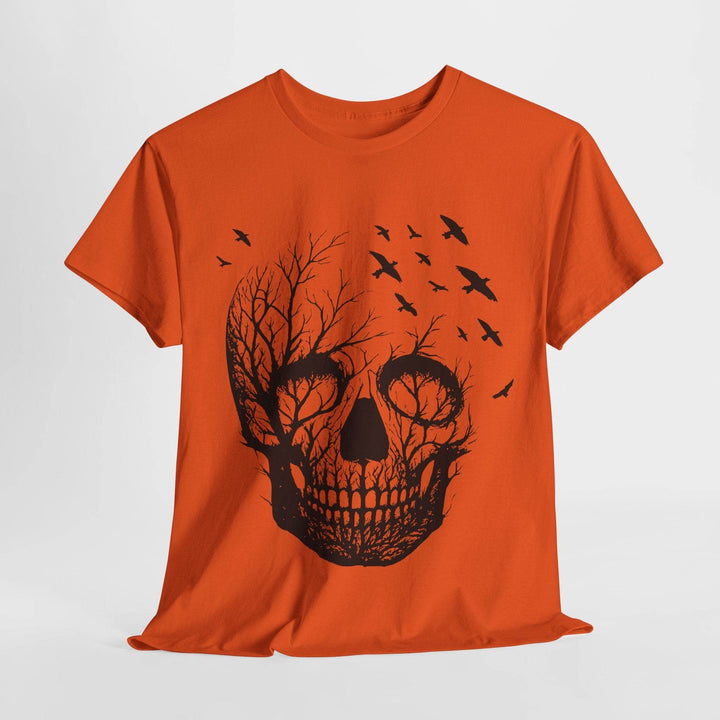 Skull and Birds Graphic Tee - Bold Streetwear - Gutsy Garb