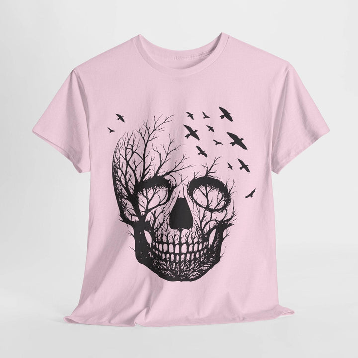 Skull and Birds Graphic Tee - Bold Streetwear - Gutsy Garb