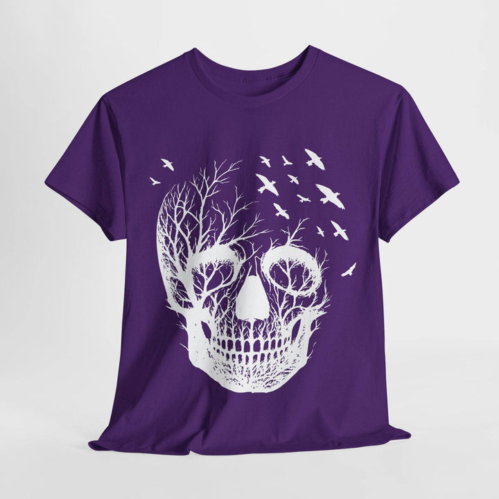 Skull and Birds Graphic Tee - Bold Streetwear - Gutsy Garb