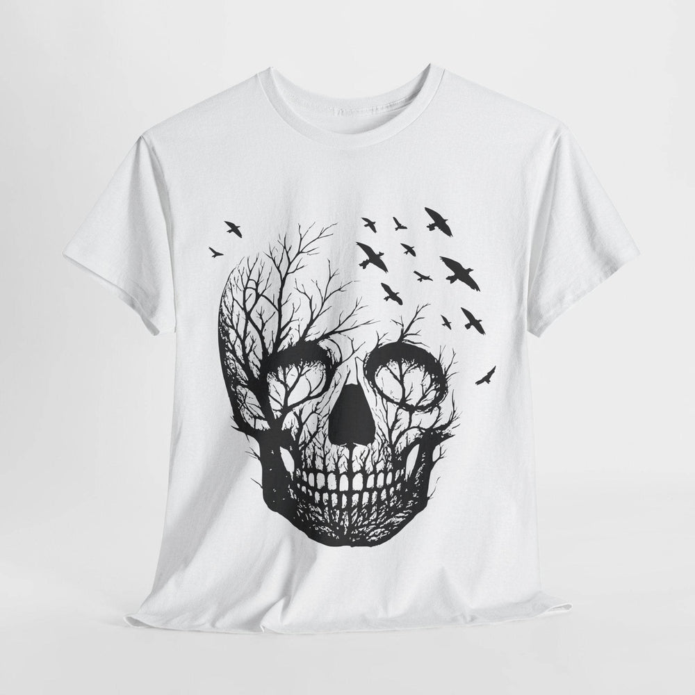 Skull and Birds Graphic Tee - Bold Streetwear - Gutsy Garb